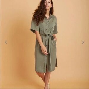 101-$40 *FREE SHIPPING* NWT Marine Layer Renata Dress Olive Green Retail $125